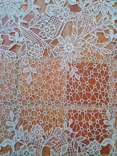 [CH 136  Milk Silk Chemical lace (Width- 120- 125 CM)(Embroidery)] CH 136