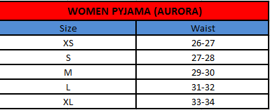 Aurora size chart