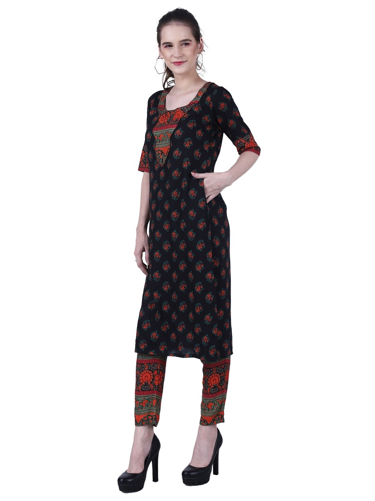 Nazakat A-Line Kurta with Cigarette Pant (Side 1)