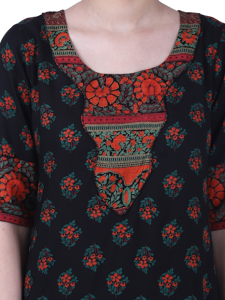 Nazakat A-Line Kurta with Cigarette Pant (Top Closeup)