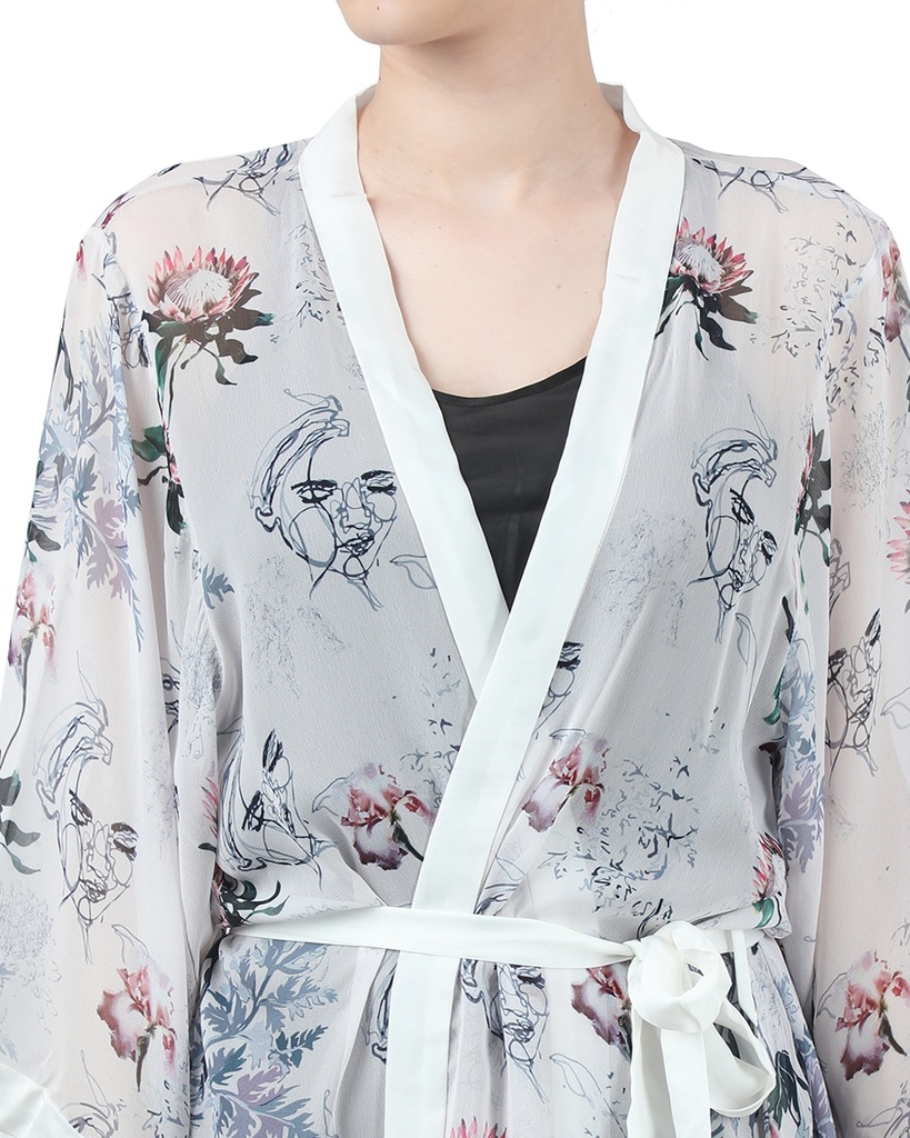 Wear We Met - Printed Robe Closeup