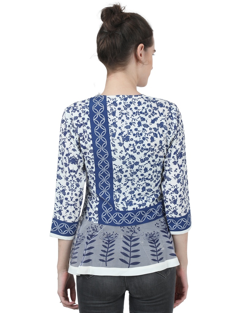 Wear We Met - Printed Peplum Top back