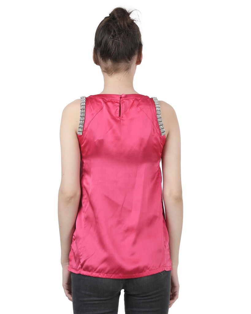 Wear We Met - Solid Pink Stone Work Top back