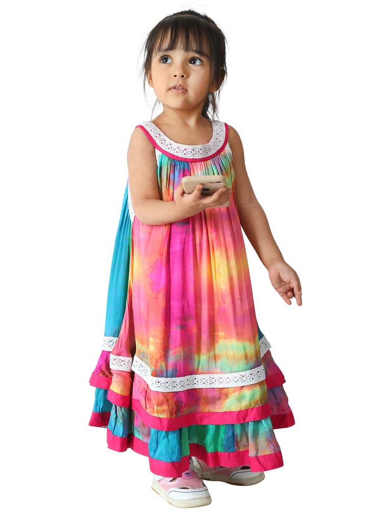 Wear We Met - Girls Tie & Dye Halter Neck Dress side 2