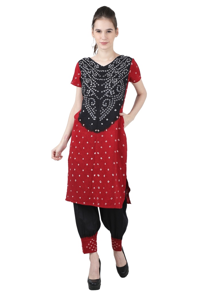 BANEE- Bandhani Salwar Suit Set with Dupatta Front 3