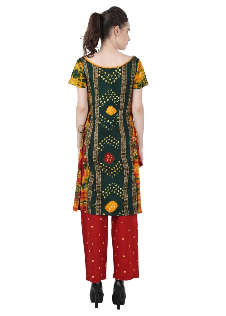 YASTI- Bandhani Salwar Straight Pant Set with Dupatta back