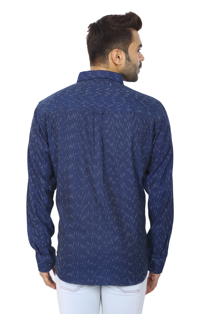 Wear We Met - Ikat Navy Blue Shirt Back