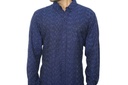 Wear We Met - Ikat Navy Blue Shirt Closeup