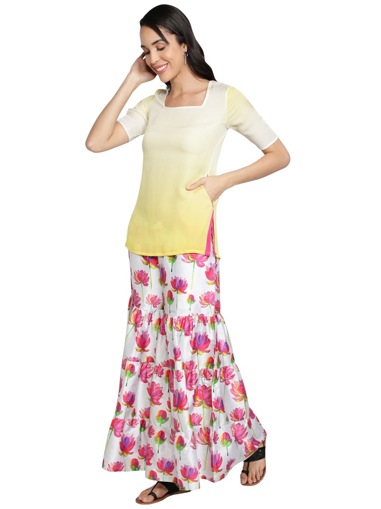 REGAL BLOOM Anarkali Kurta with Sharara Pants(Side 2)