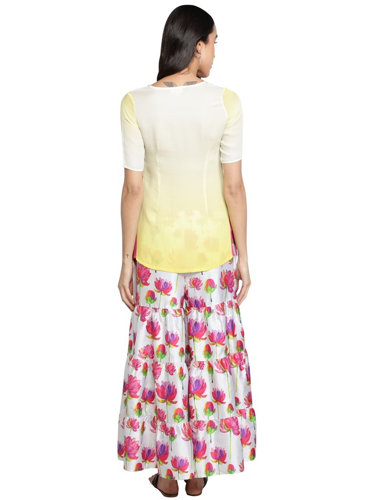 REGAL BLOOM Anarkali Kurta with Sharara Pants(Back)