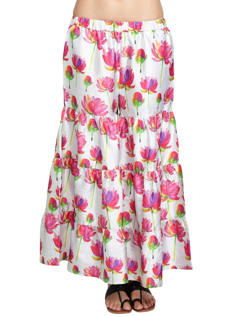 REGAL BLOOM Anarkali Kurta with Sharara Pants(Bottom 1)