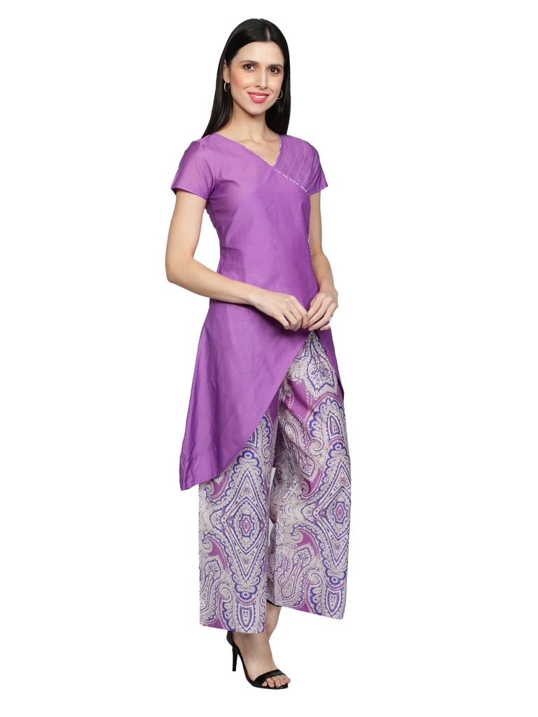 BRITTI Wrap A-line Kurta with Palazzo pants (Side 1)