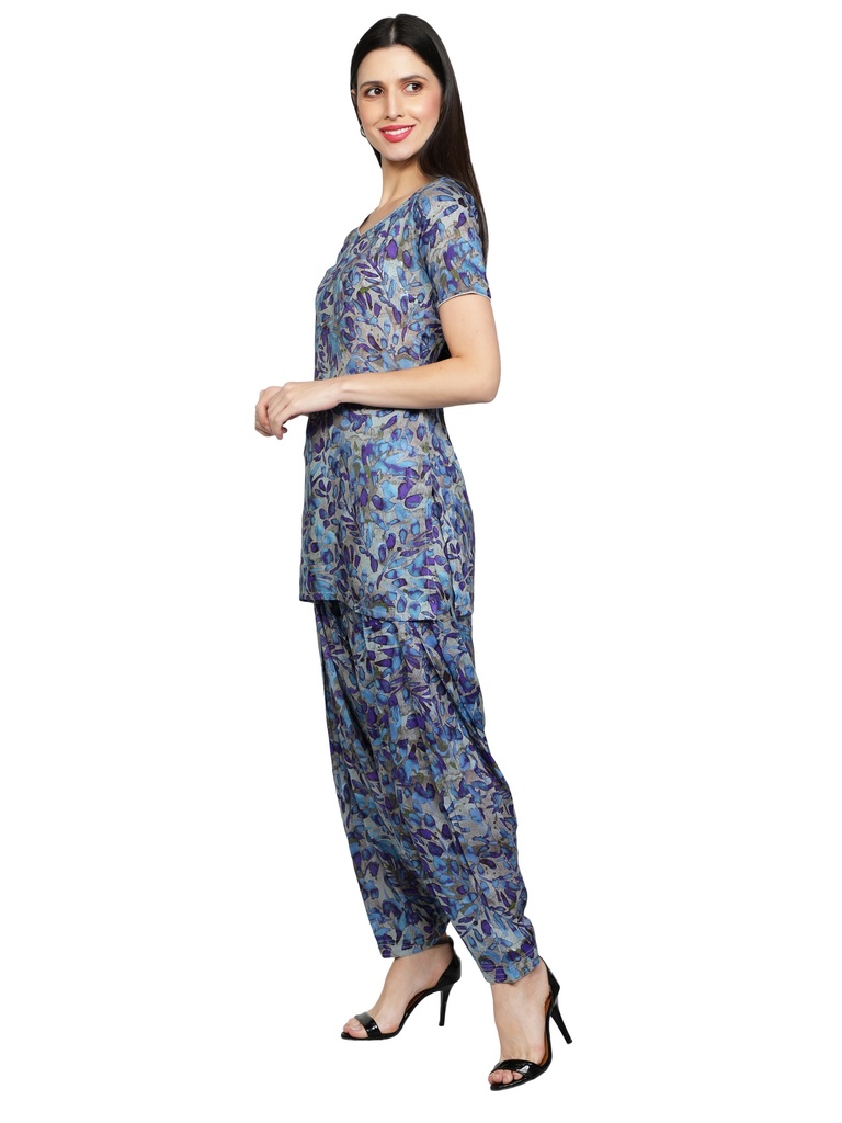 DESI ZULE A-Line Short Kurti with Patiala Pants (Side 1)