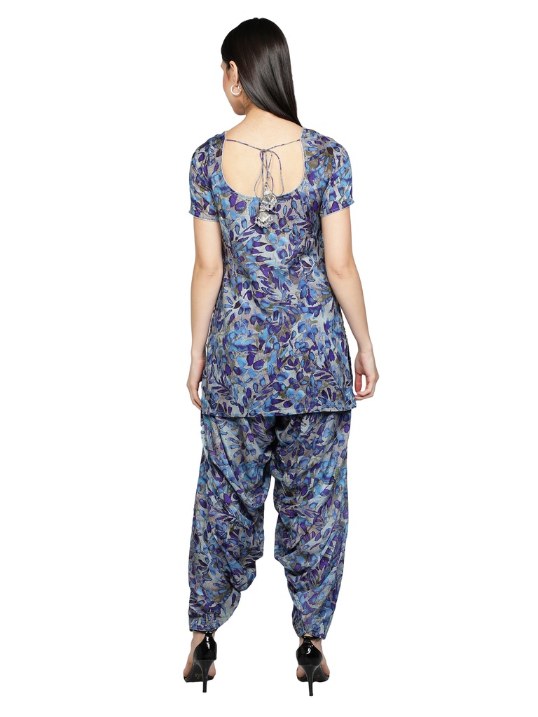 DESI ZULE A-Line Short Kurti with Patiala Pants (Back)