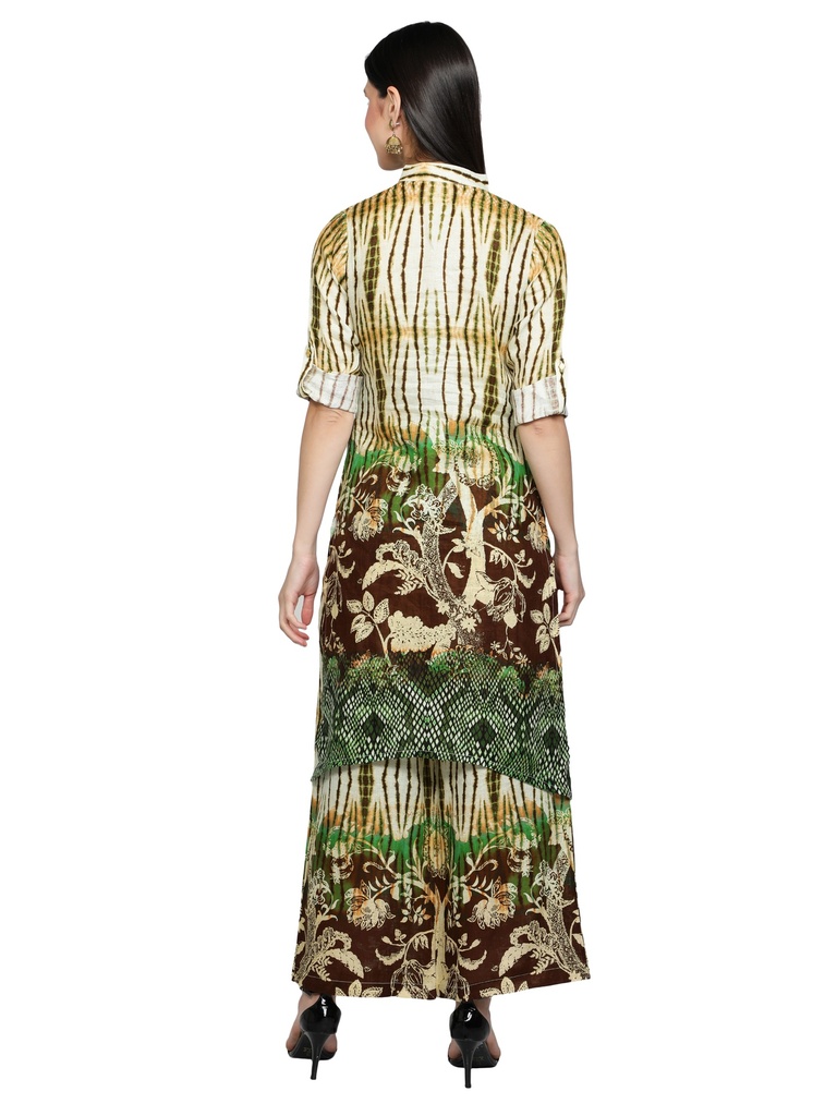 OLEA A-line Kurta With Palazzo Pants(Back)