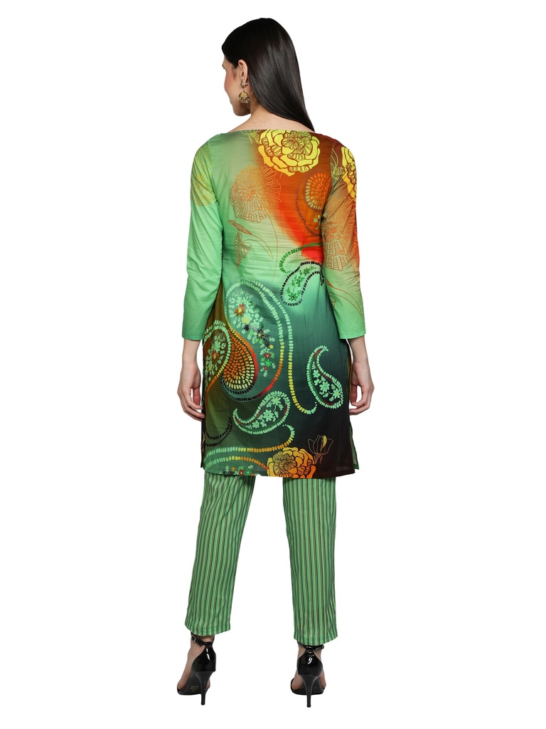 EMBRALD BEAUTY A-Line Kurta with Cigarette Pant(Back)