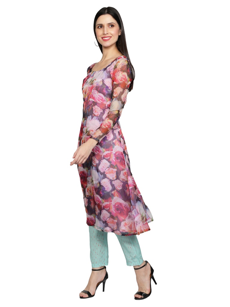 CHARM A-line Kurta with cigarette pant(Side 1)