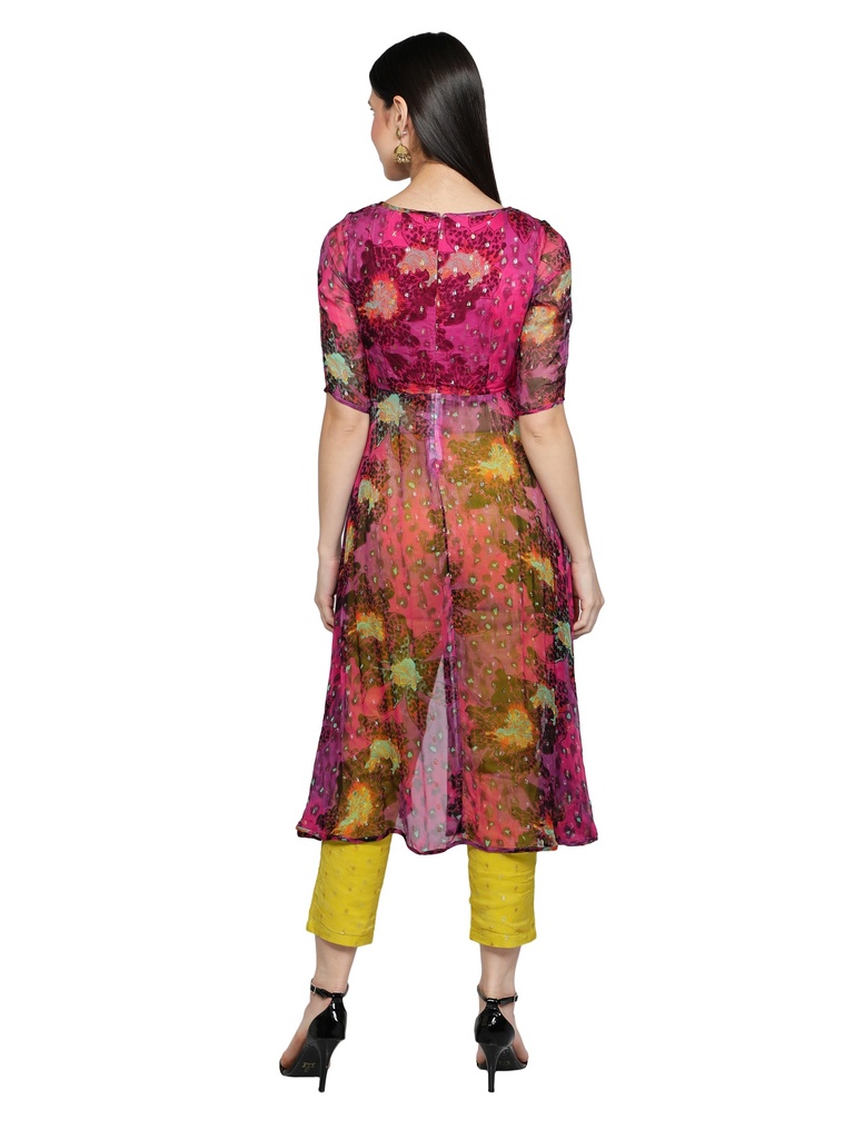 LAASYA Anarkali Kurta with Cigarette Pants(Back)