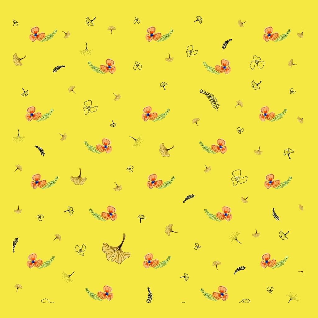 [POCKET SQUARE] FLORA (Polyester Satin )