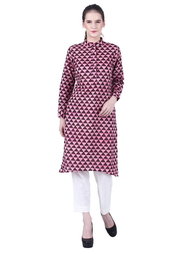 [Geometric Printed Kurta] Sanskari A-line Kurta (S)