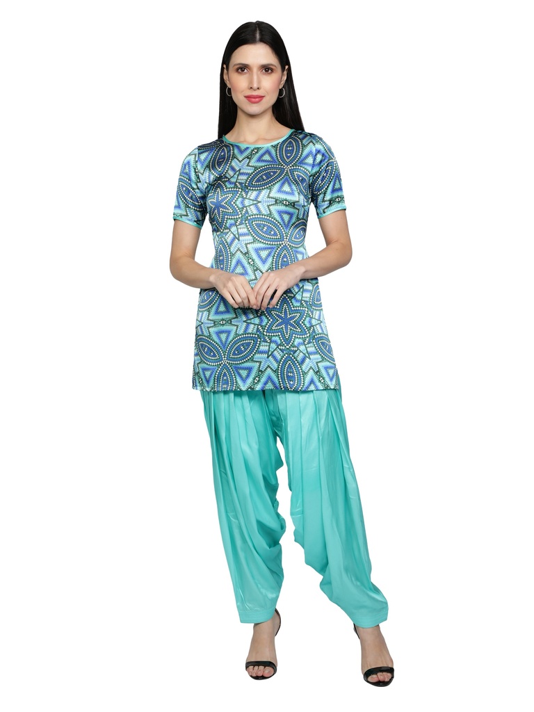 THAATH Geometric Printed Patiala Suit