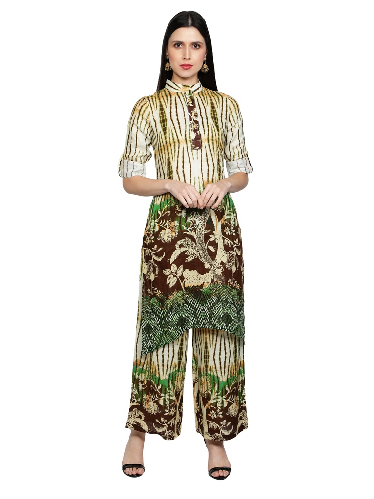 OLEA A-line Kurta With Palazzo Pants (S)