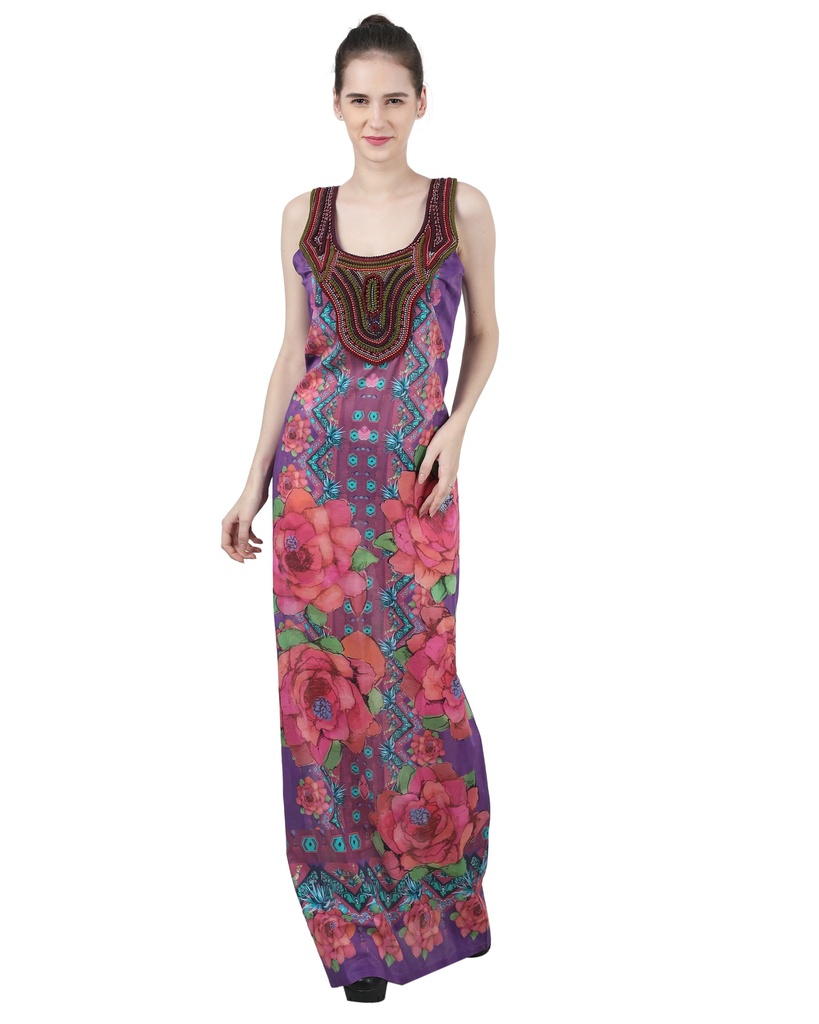 [91D733] Wear We Met - Embroidered Long Dress (M)