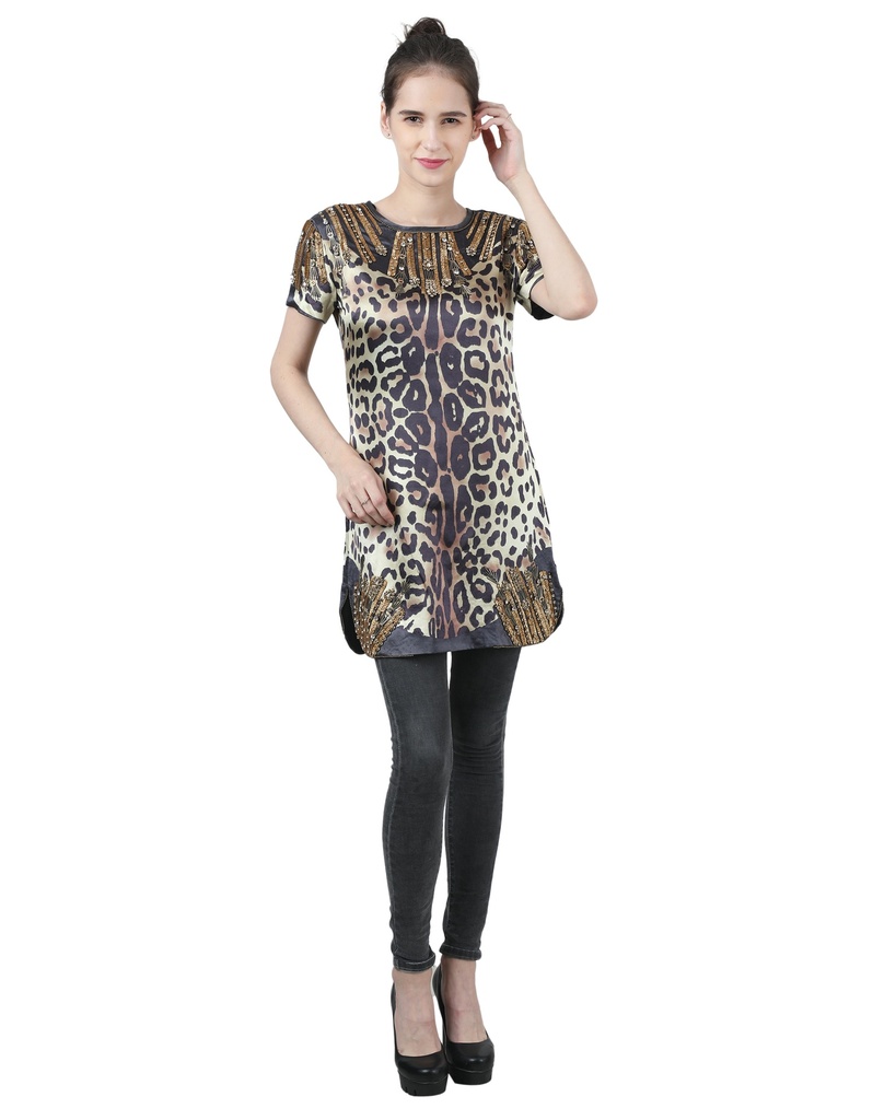 [91D498] Wear We Met - Leopard Printed Top (S)