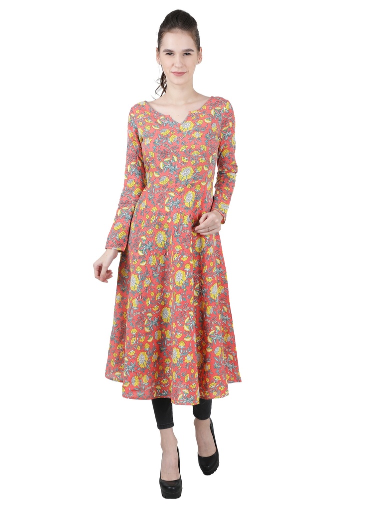 [Floral Printed Motifs All Over Anarkali Kurta] Sai Anarkali Kurta (S)