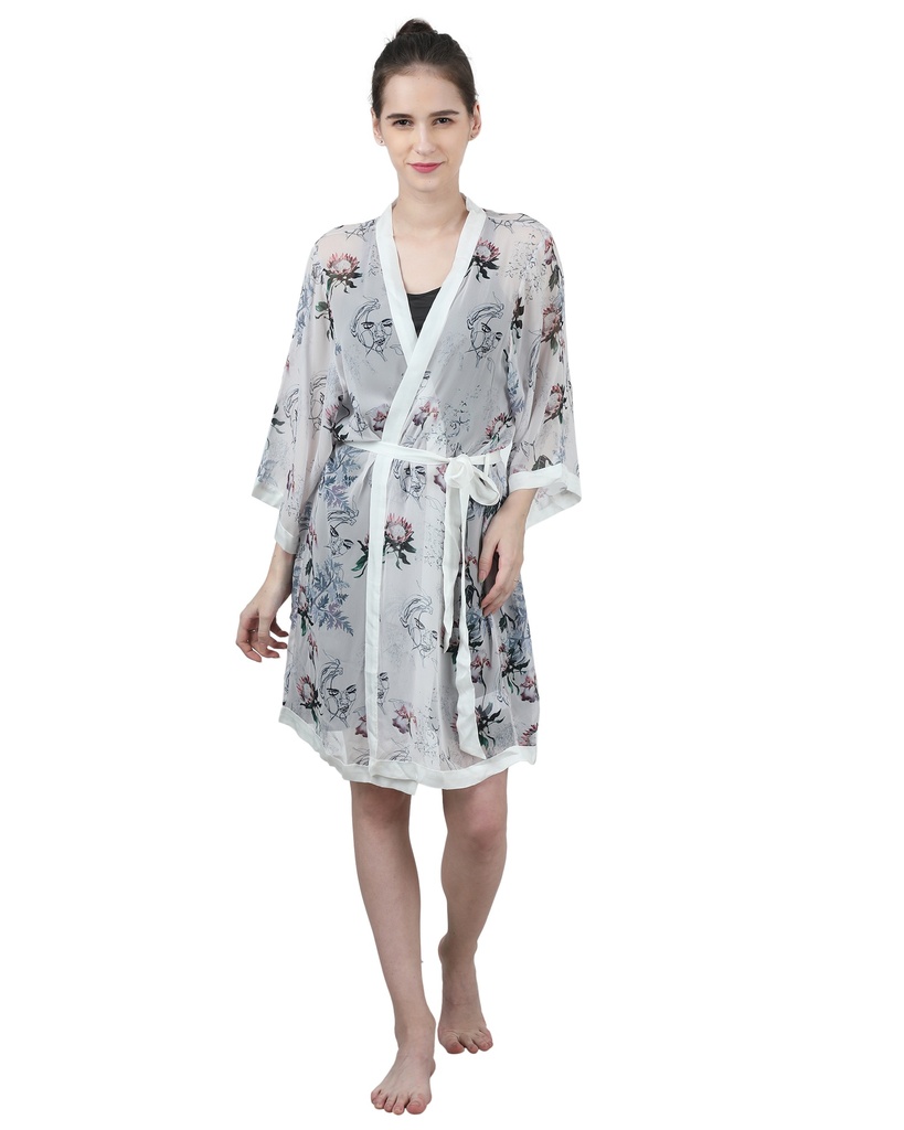 [91A188] Wear We Met - Printed Robe (S)