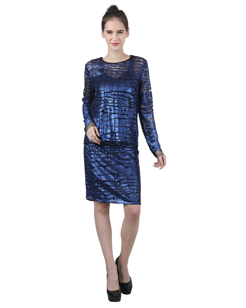 [91D735] Wear We Met - Sequin full sleeve Top (S)