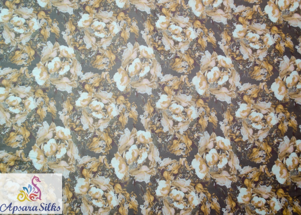 [Printed Woven Fabric 100% Silk 56" 35GSM] 125STK2018
