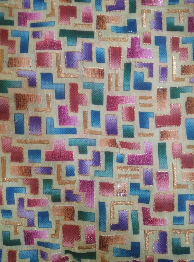 [Composition- 100% Viscose -EMB PRN Position Poly Chinnon (width -46") (105 GSM)] OTA 765 (A)