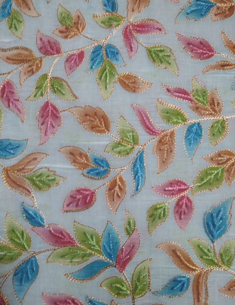 [OTA 775 (A) Composition - 100% Viscose - Muslin - Digital Print Embroidery (Width - 45") (131 GSM)] OTA 775 (A)