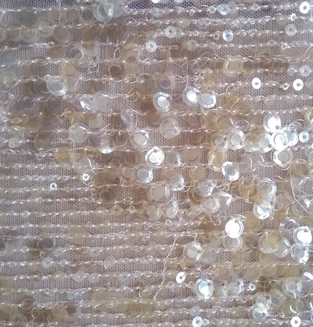 [OTA 787 (A) - Composition -100% Polyester  - Sequins EMB (Width -125cms)] OTA 787 (A)