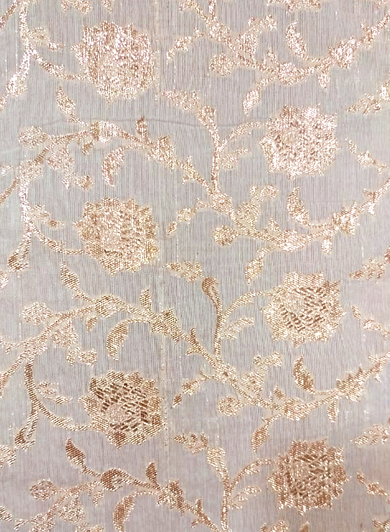 [OTA 628 (A) - Composition - Dark Gold Zari Jacquard (Dyeable)(Width -44")] OTA 628 (A)