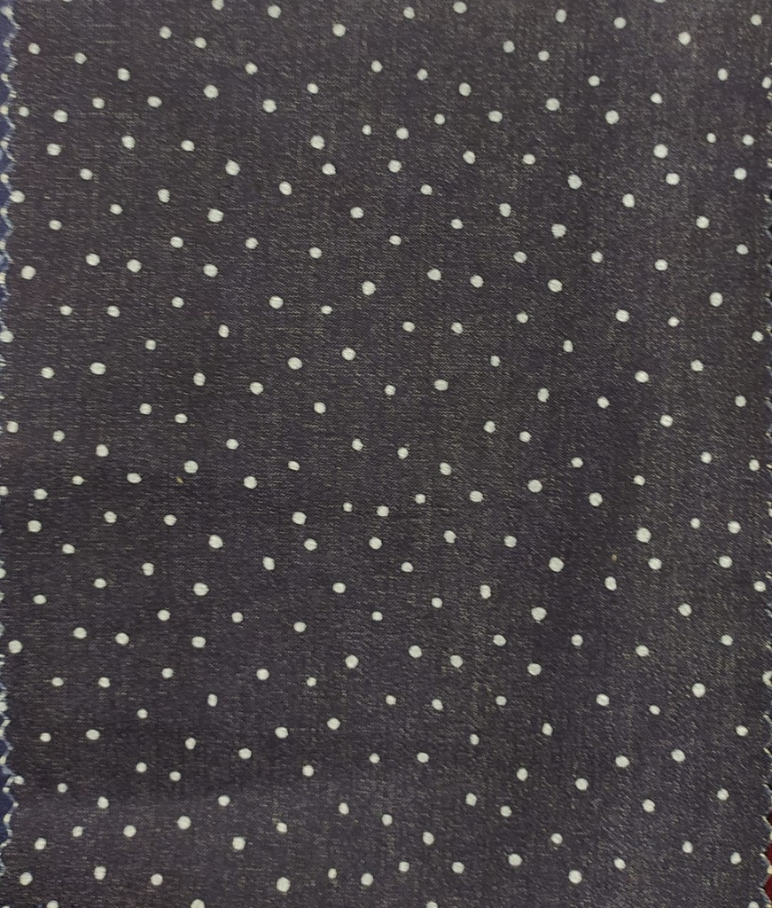 [OTA 361 (A)  :  Composition - 96.6% Cotton 3.4% sdx , width - 47" ,  Finish - Printing , Weave - 4/1 Satin  RHT, Shade -Dk  indigo printed] OTA 361 (A)