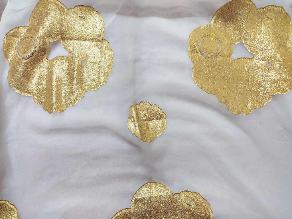 [OTA 182 (A)  : Composition - Georgette metallic Jacquard , Width - 54"] OTA 182 (A)