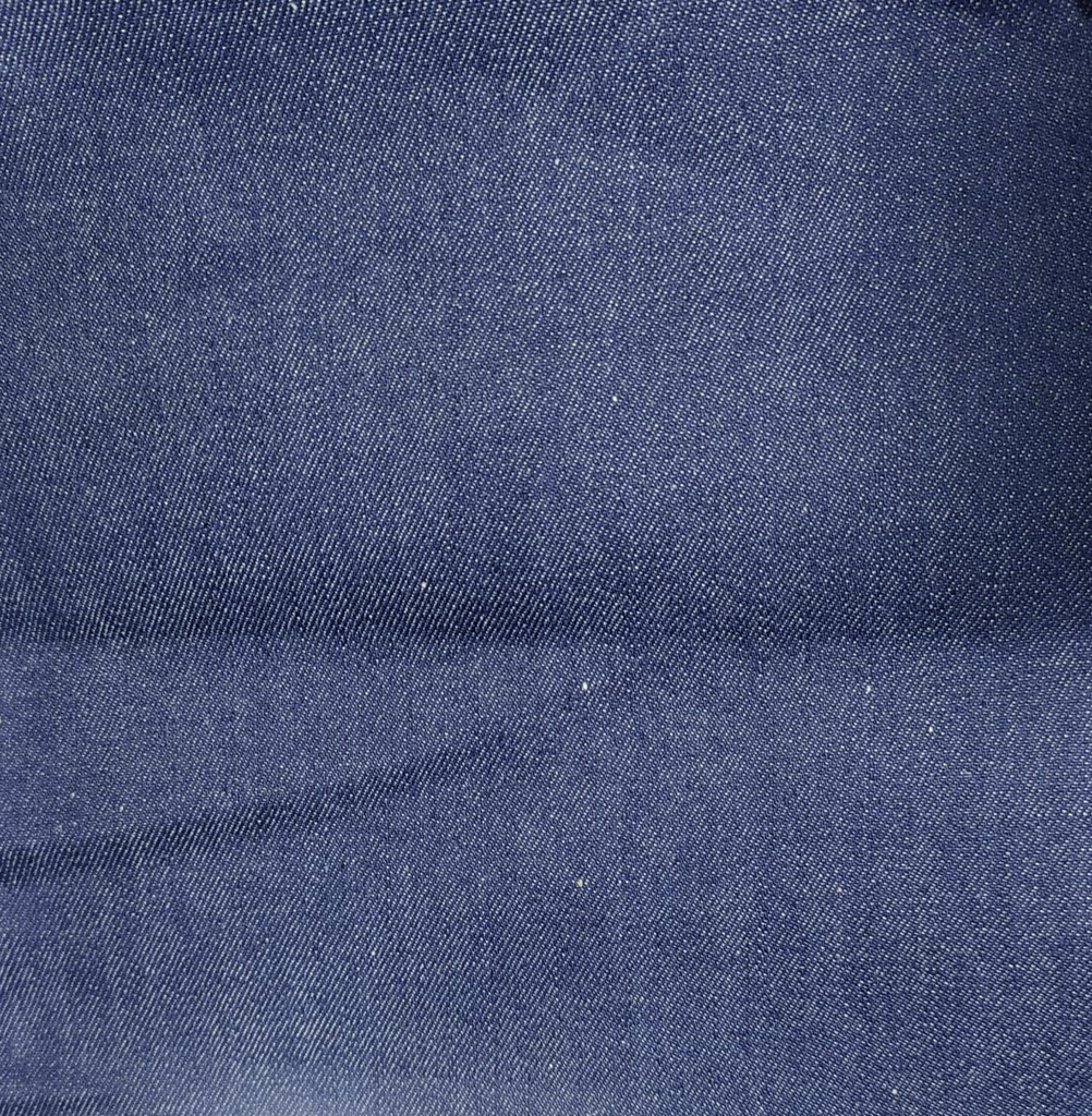 [OTA 989 (A) : Composition - 80% Cotton , 18% RP , 2% Lycra : Width - 50" : Weight - 9 ozs : Weave 3/1 RHT : Color - Sea Blue(B) : Finish - Flat : Remarks - Cotton rich stretch] OTA 989 (A)