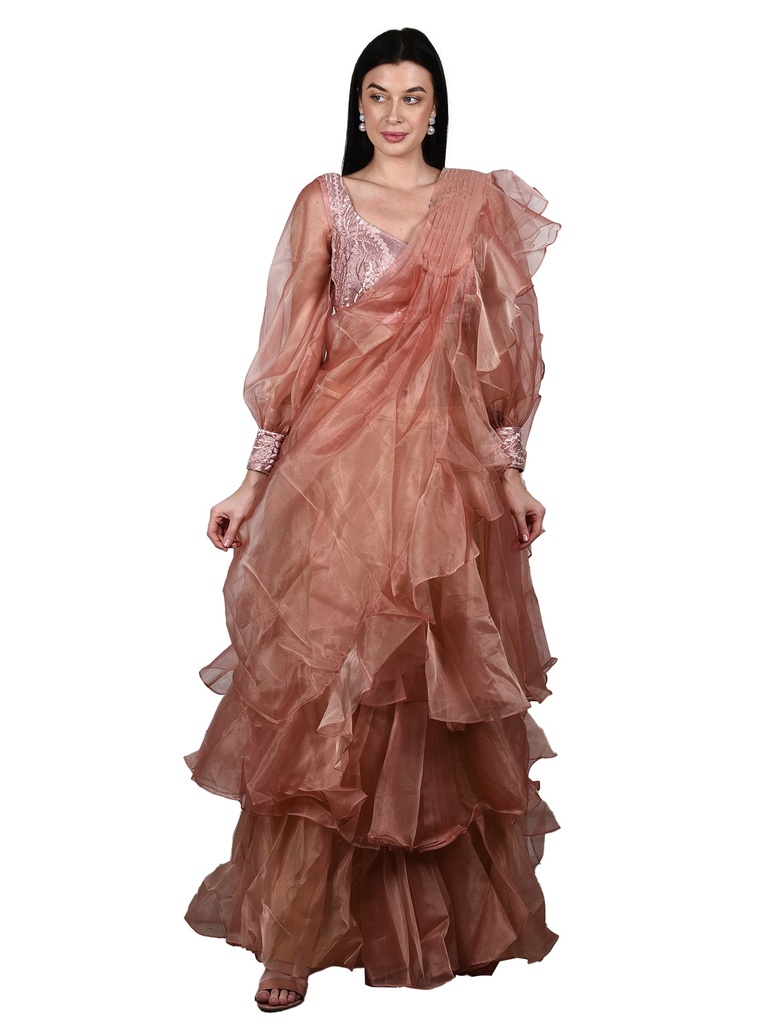 [Mary Ready to wear saree Red] Mary Ready-to-wear saree (Red, S)