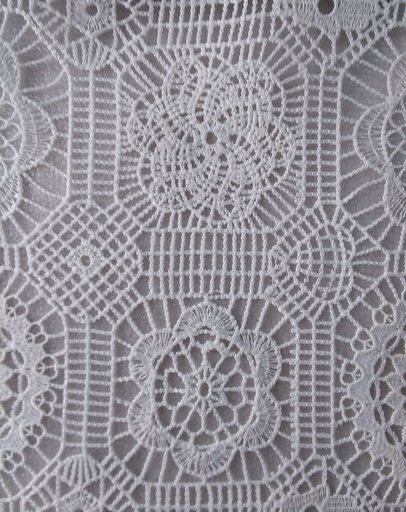 [CH 104 100% POLYESTER (120 CMS) (White Lace Embroidery)] CH 104