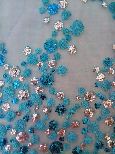[CH 146 Mesh Polyester With Sequin (Width- 120- 125 CM)(Embroidery)] CH 146