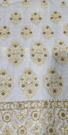 [OTA 777 Composition - 100% Polyester - Polynet - Dyeable Net Embroidery (Width - 46") (161 GSM)] OTA 777