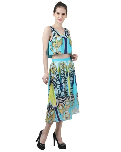 Wear We Met- Two Piece Set Printed Dress